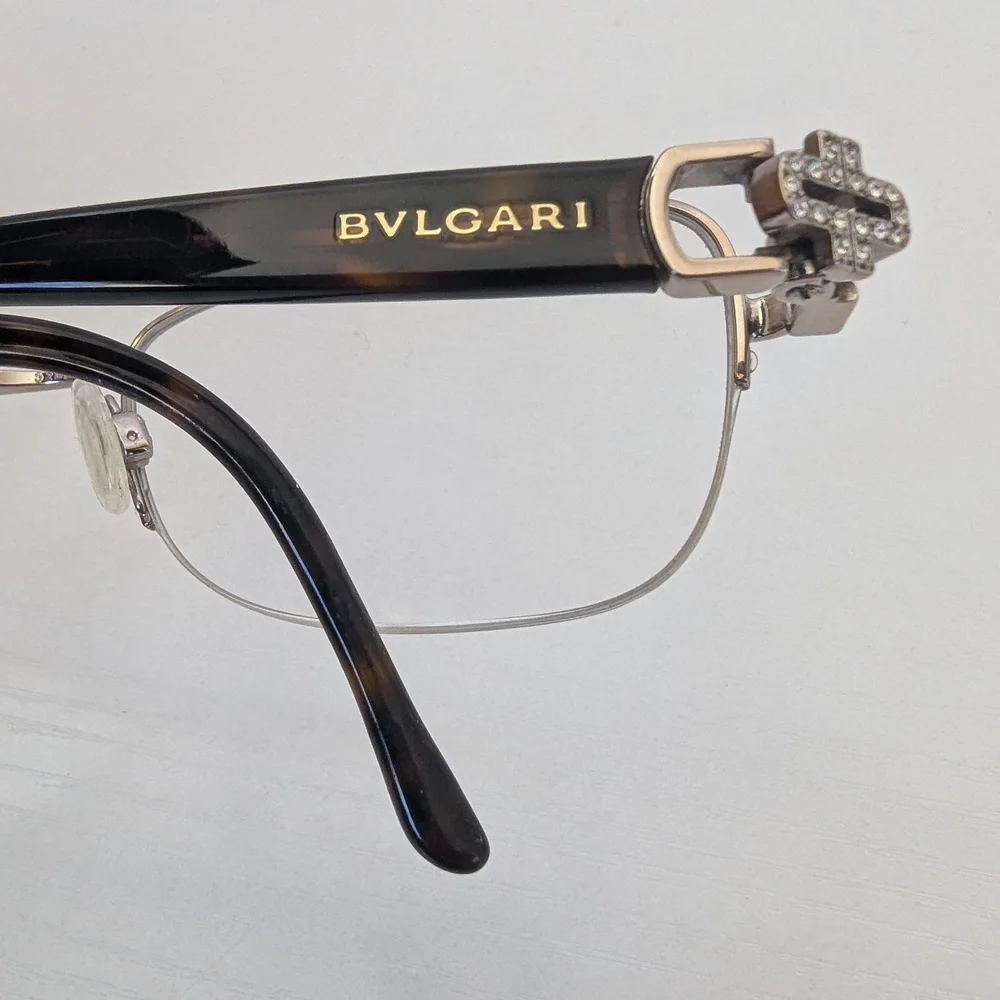Bvlgari 2141B 266 Tortoise Shell Glasses with Crystal Accents Frame - Picture 10 of 10